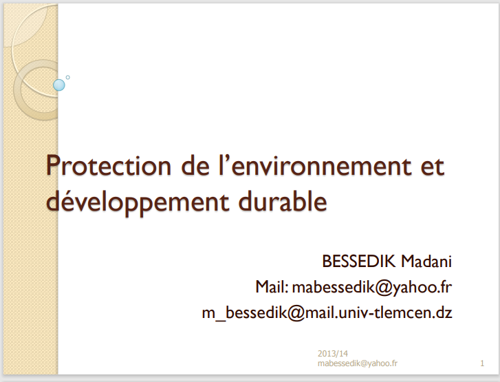 Protection de l’environnement et  développement durable